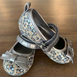 Leopard and sequinned shoes